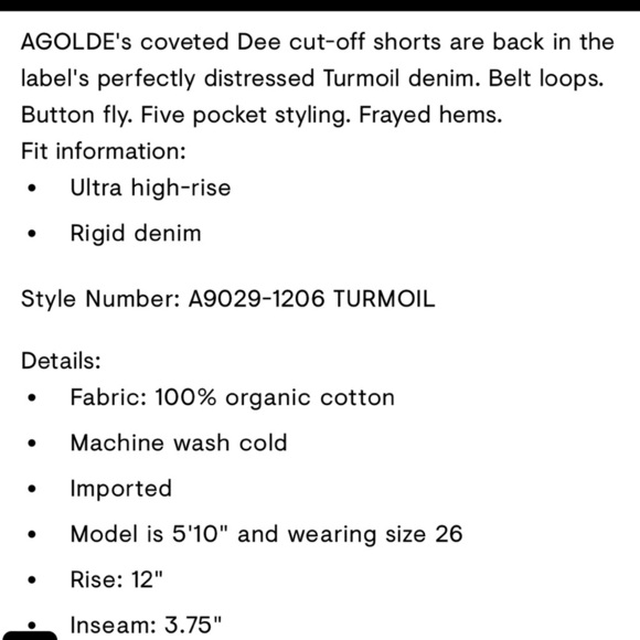 AGolde Dee High Rise Denim Shorts Size 32 NWT - Picture 5 of 14